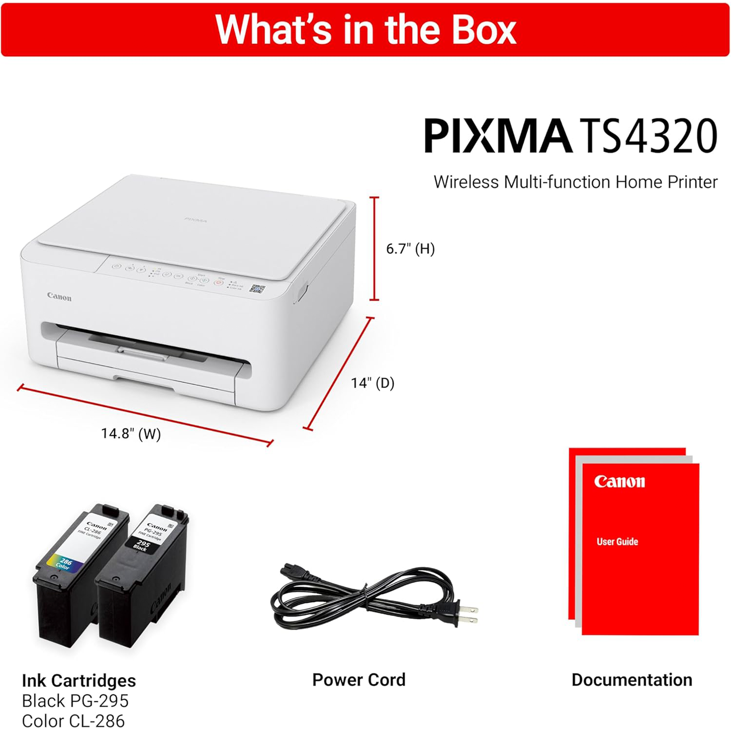 Canon PIXMA TS4320 Wireless Color Inkjet Printer